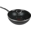 Gifi Cuisson^Wok Tefal Reserve Collection tous feux couvercle verre